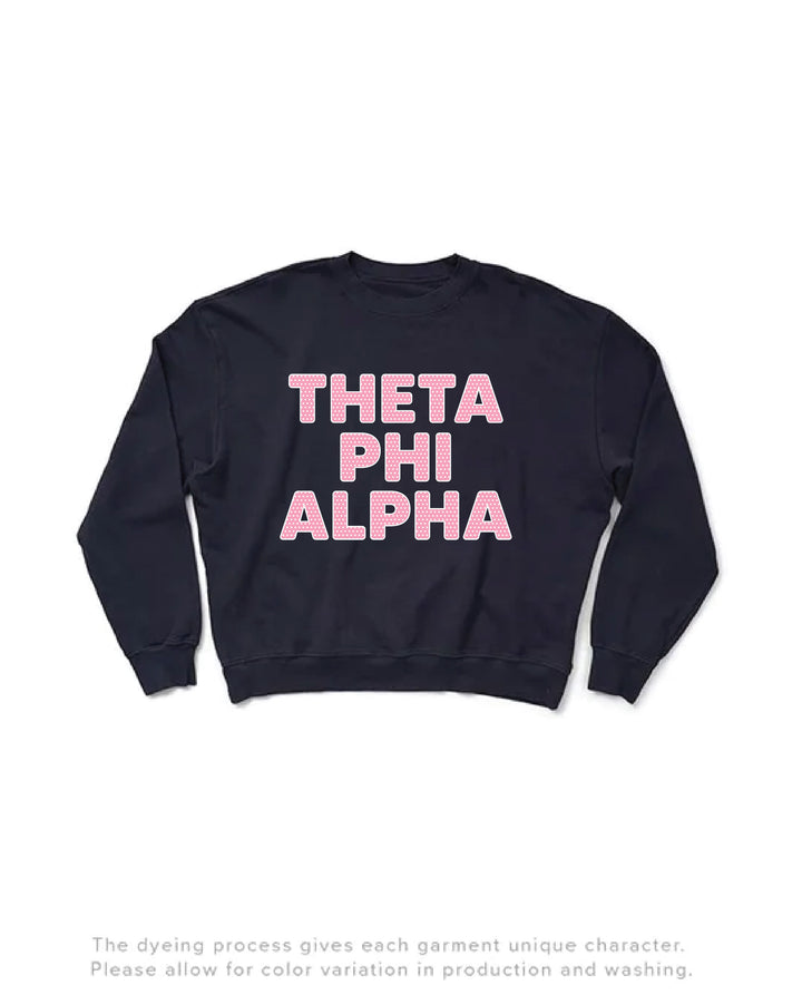 Polka Dot Midnight Sky Light Weight Sorority Crewneck