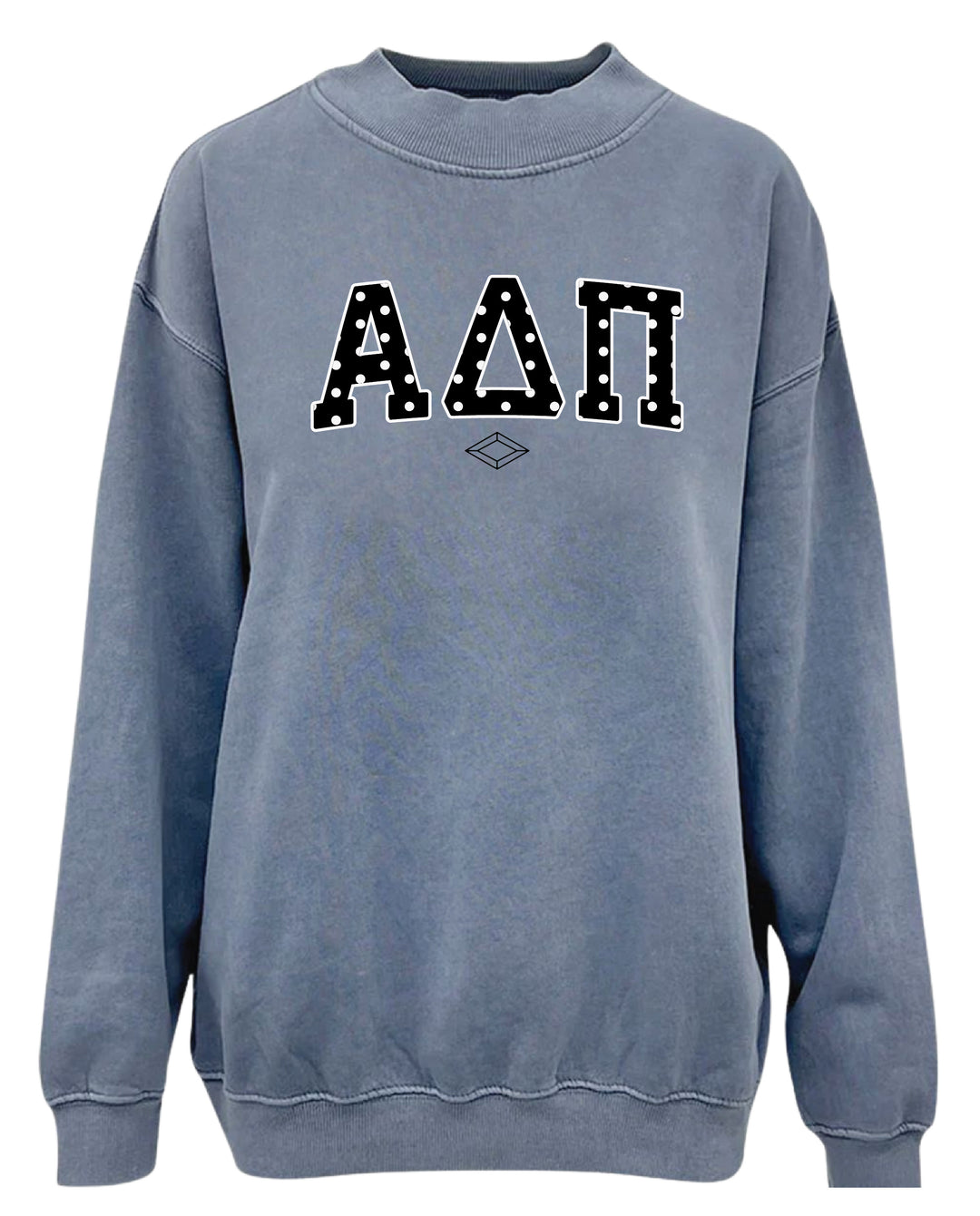 Polka Dot Mock Neck Full-Length Sorority Crewneck