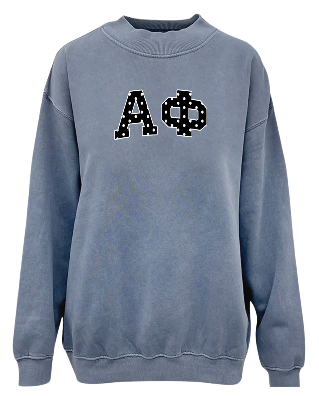 Polka Dot Mock Neck Full-Length Sorority Crewneck