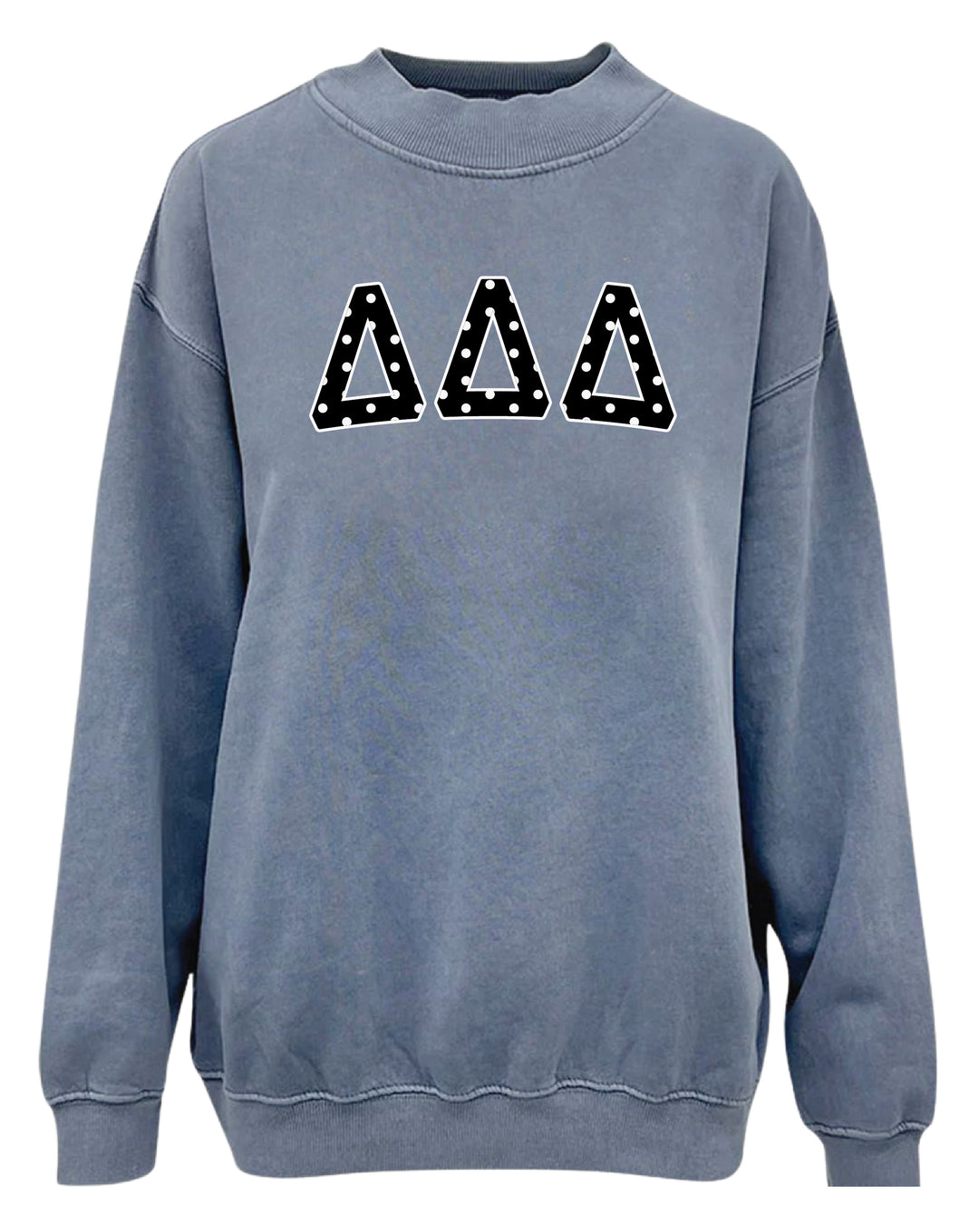 Polka Dot Mock Neck Full-Length Sorority Crewneck