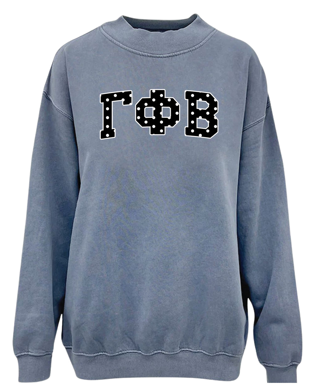 Polka Dot Mock Neck Full-Length Sorority Crewneck