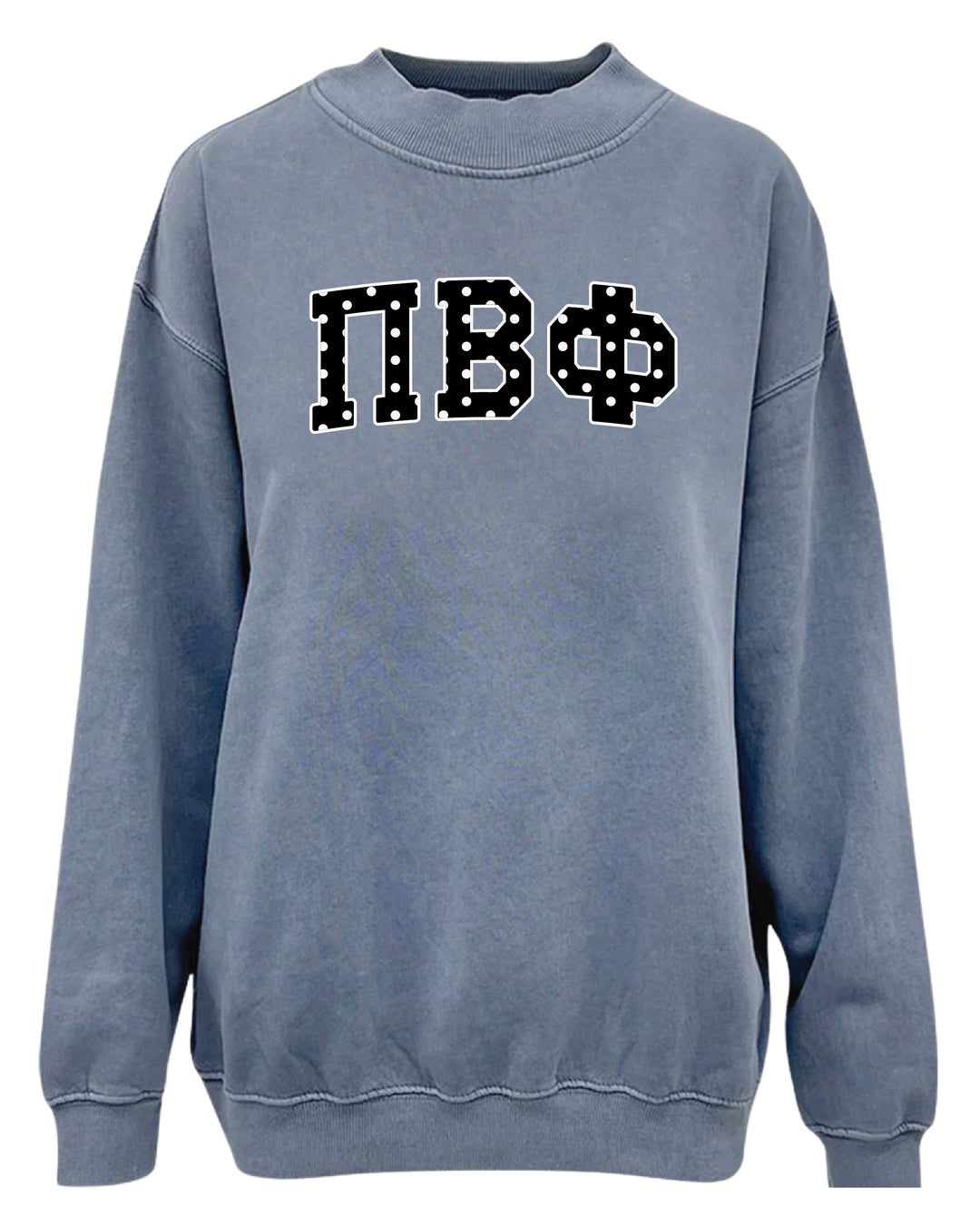 Polka Dot Mock Neck Full-Length Sorority Crewneck