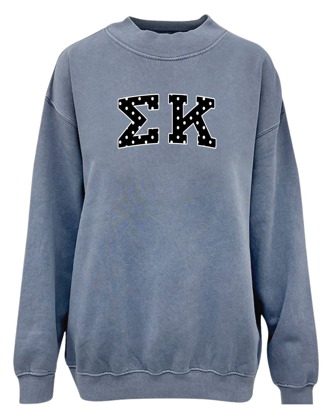 Polka Dot Mock Neck Full-Length Sorority Crewneck