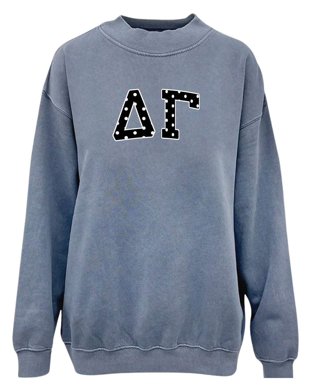 Polka Dot Mock Neck Full-Length Sorority Crewneck