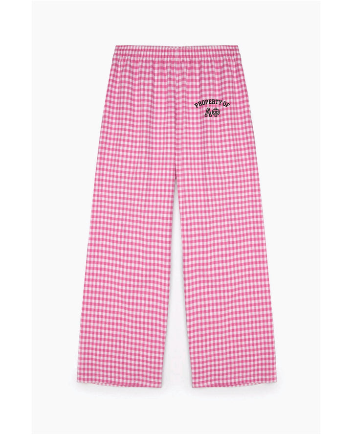 Embroidered Property Of Sorority Flannel Pajama Pant