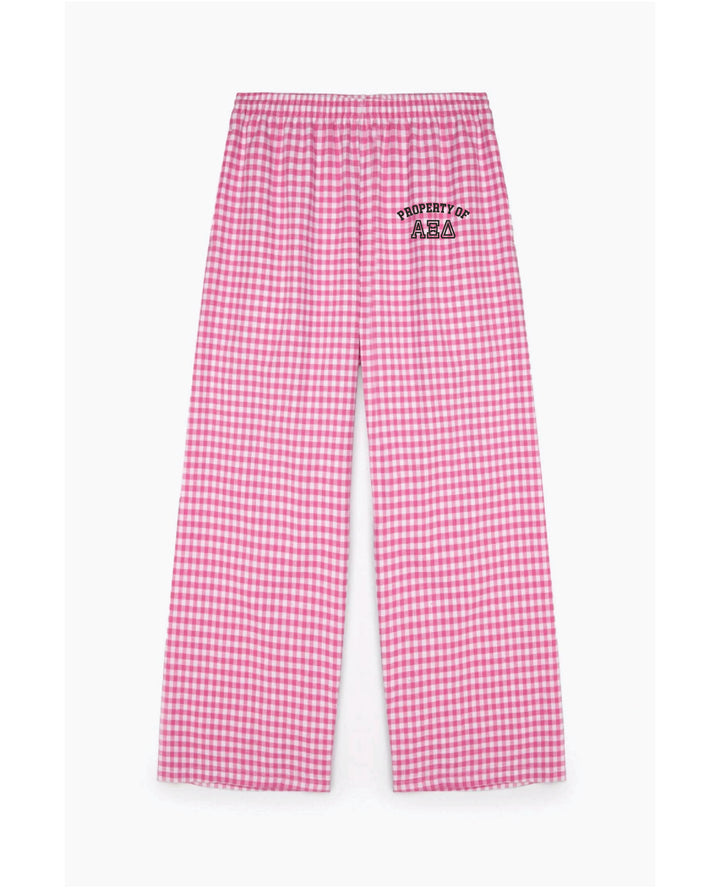 Embroidered Property Of Sorority Flannel Pajama Pant