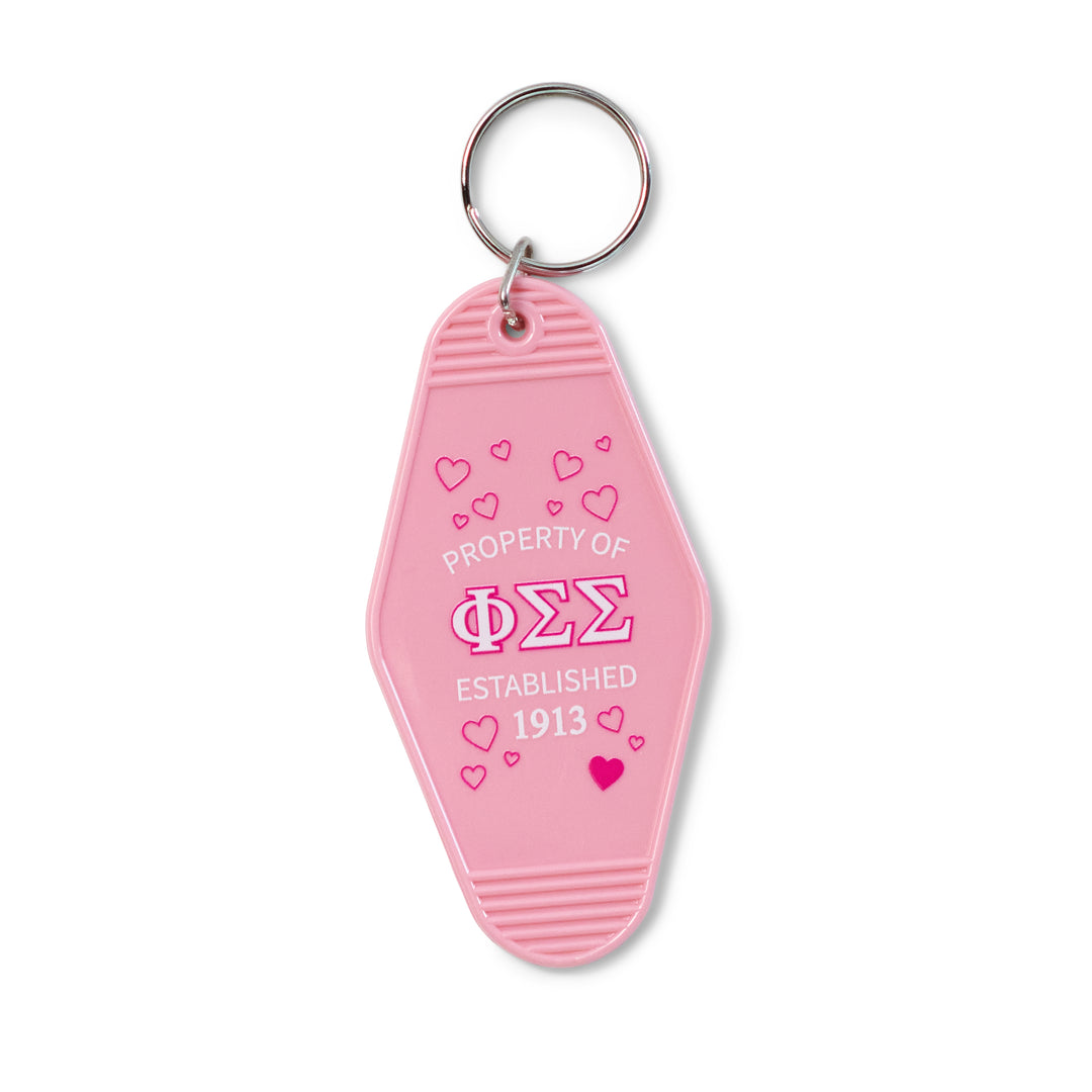 Pink Property Of Sorority Keychain