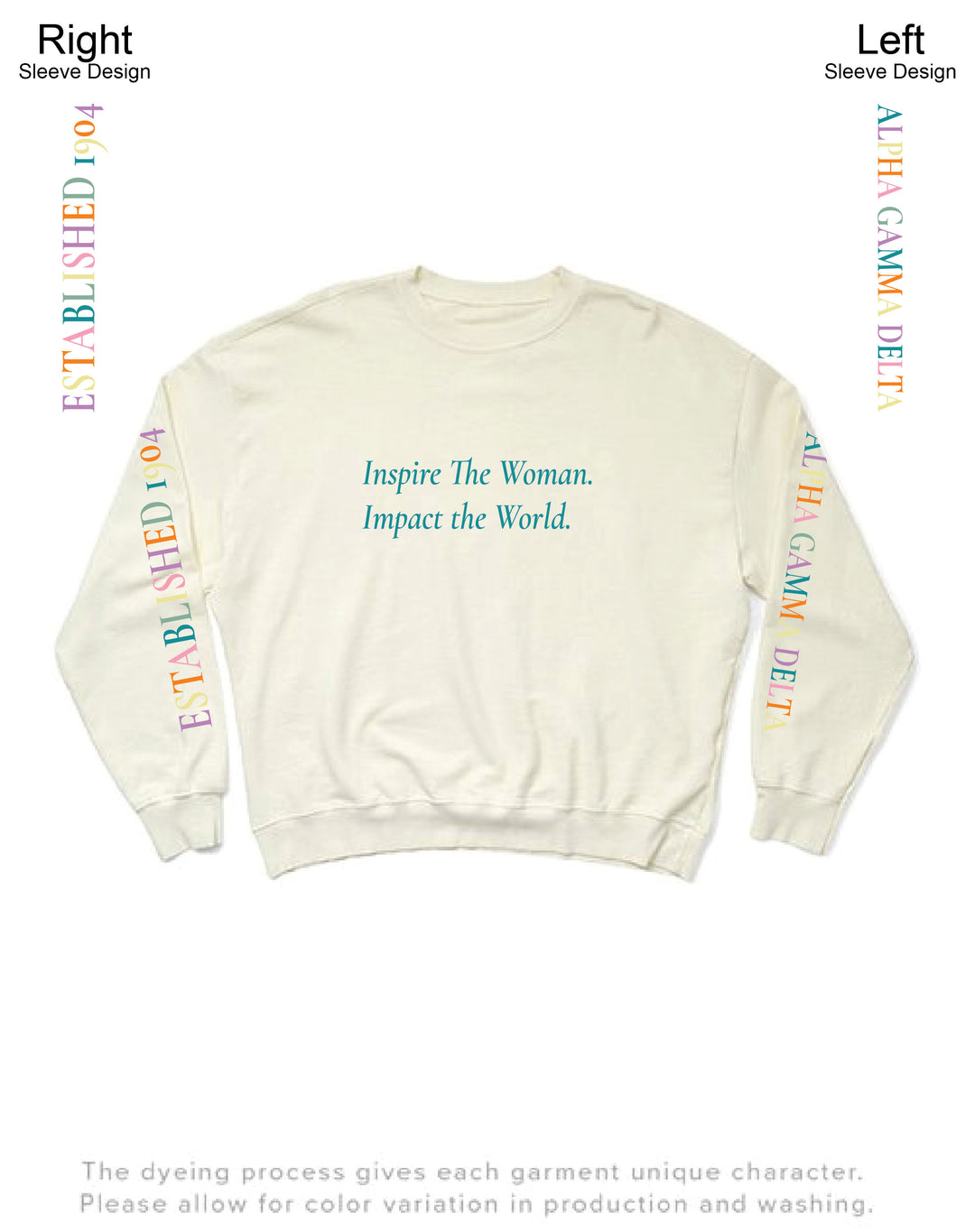 Vanilla Ice Rainbow Letters Matching Set Light Weight Sorority Crewneck