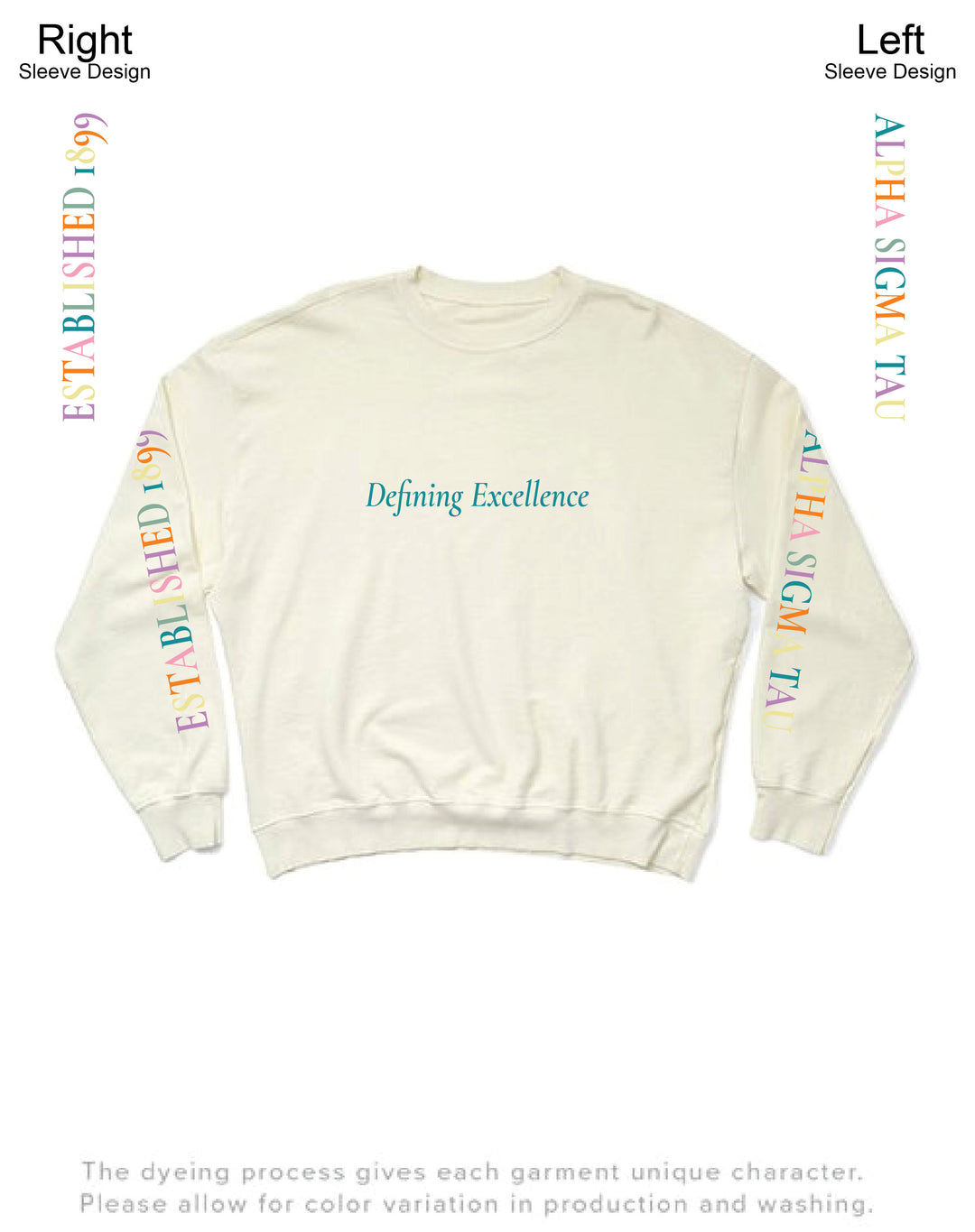 Vanilla Ice Rainbow Letters Matching Set Light Weight Sorority Crewneck
