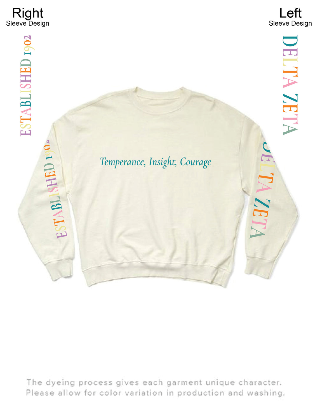 Vanilla Ice Rainbow Letters Matching Set Light Weight Sorority Crewneck