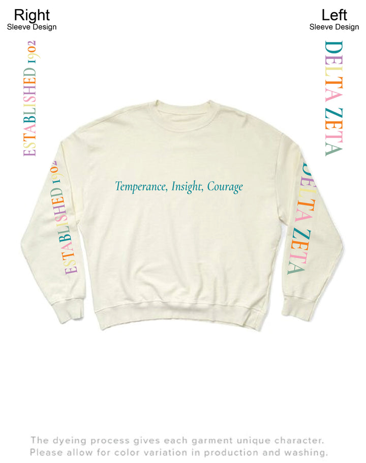 Vanilla Ice Rainbow Letters Matching Set Light Weight Sorority Crewneck