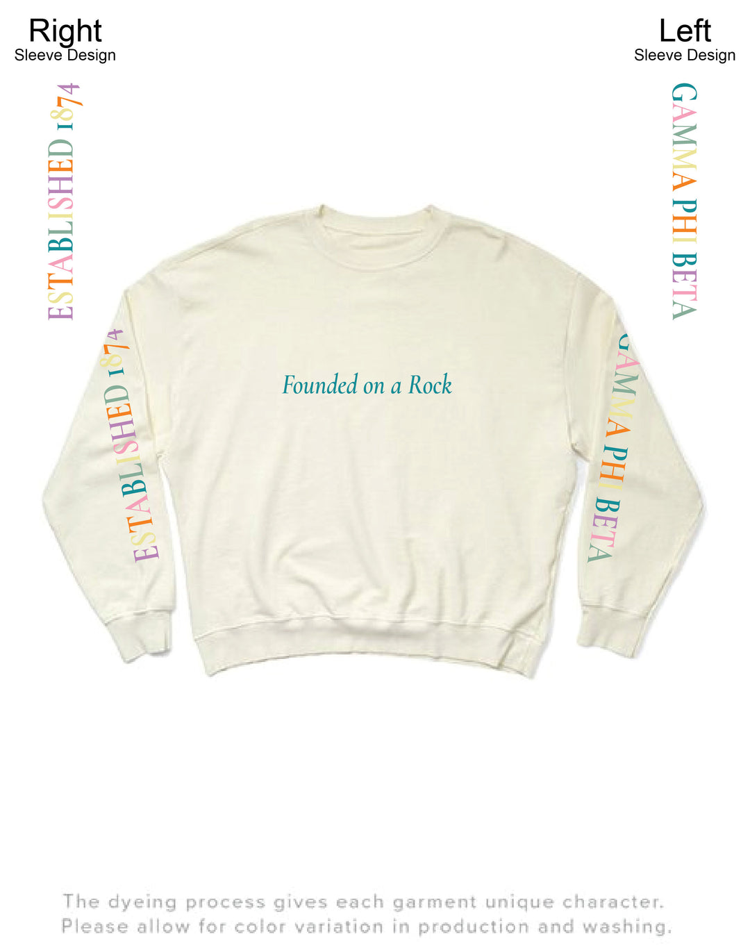 Vanilla Ice Rainbow Letters Matching Set Light Weight Sorority Crewneck