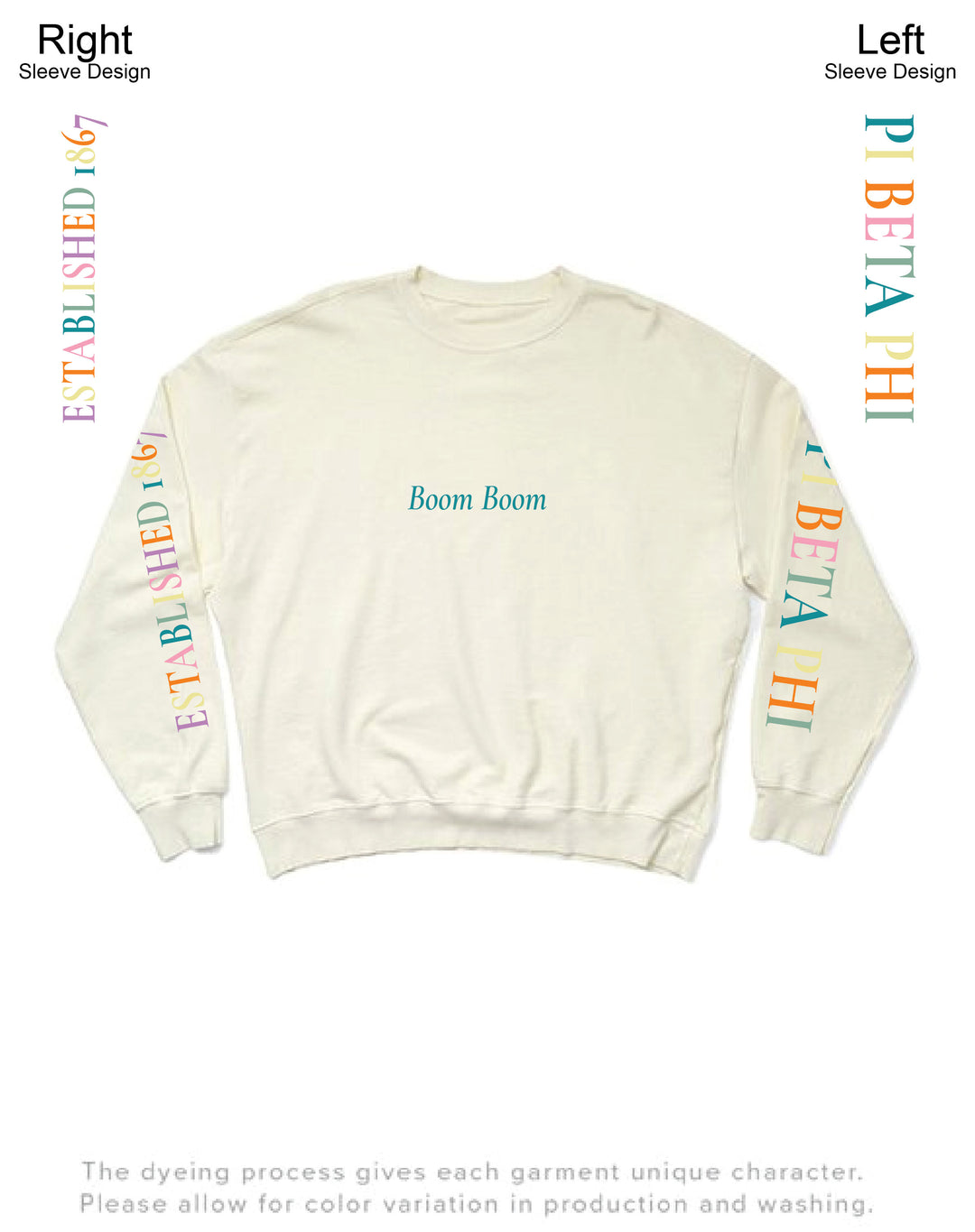 Vanilla Ice Rainbow Letters Matching Set Light Weight Sorority Crewneck