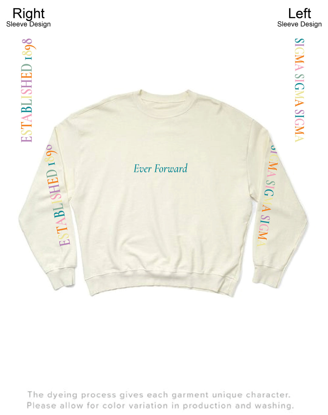 Vanilla Ice Rainbow Letters Matching Set Light Weight Sorority Crewneck