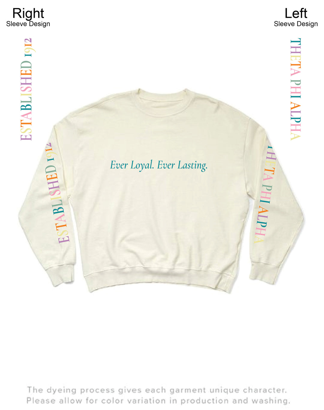 Vanilla Ice Rainbow Letters Matching Set Light Weight Sorority Crewneck