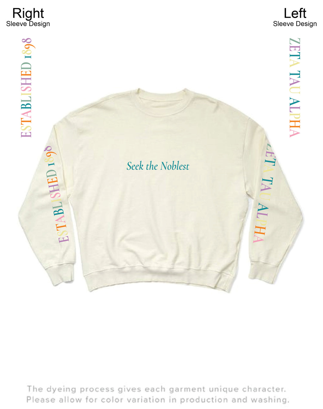 Vanilla Ice Rainbow Letters Matching Set Light Weight Sorority Crewneck