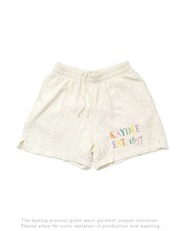 Vanilla Ice Rainbow Letters Matching Set Sorority Shorts