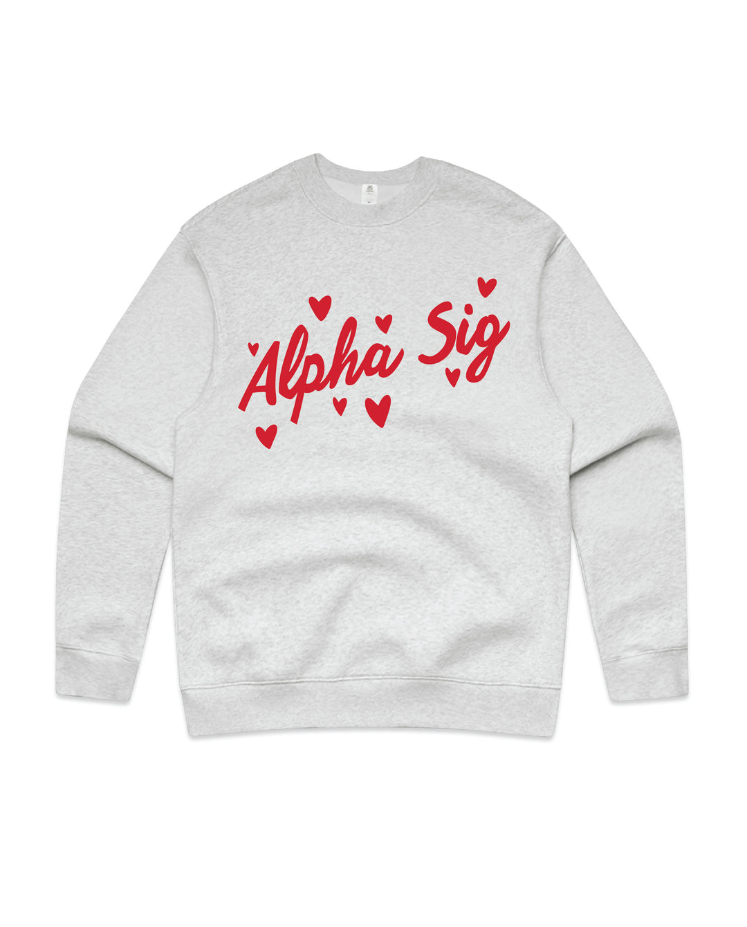 Heart Doodles White Heather Sorority Crewneck