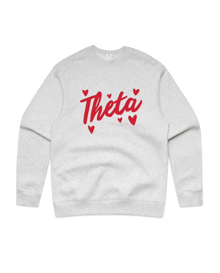 Heart Doodles White Heather Sorority Crewneck