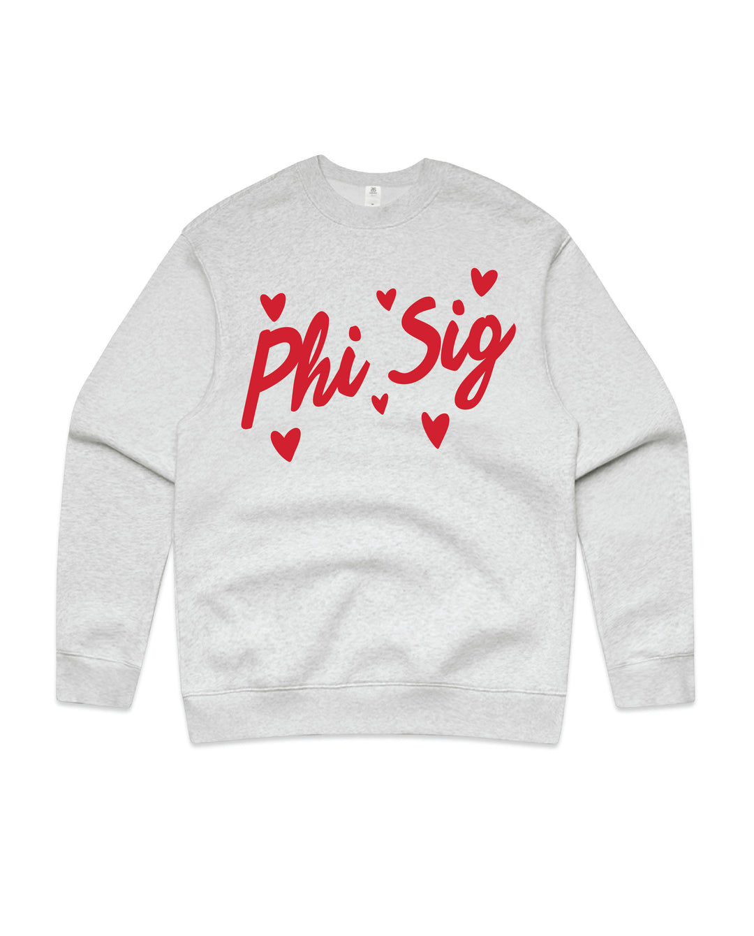 Heart Doodles White Heather Sorority Crewneck