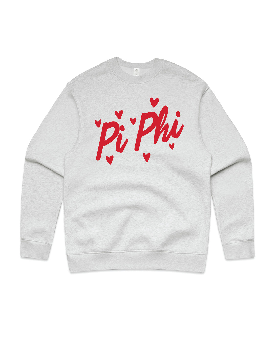 Heart Doodles White Heather Sorority Crewneck