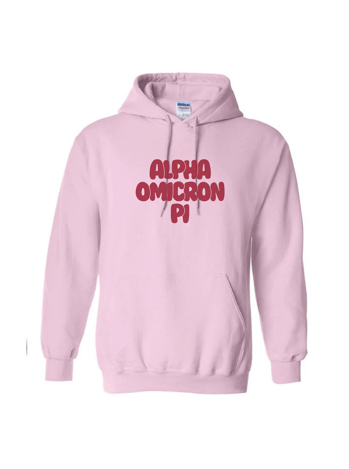 Red Letter Light Pink Sorority Hoodie