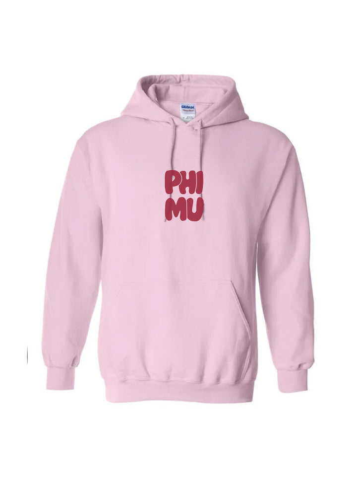 Red Letter Light Pink Sorority Hoodie