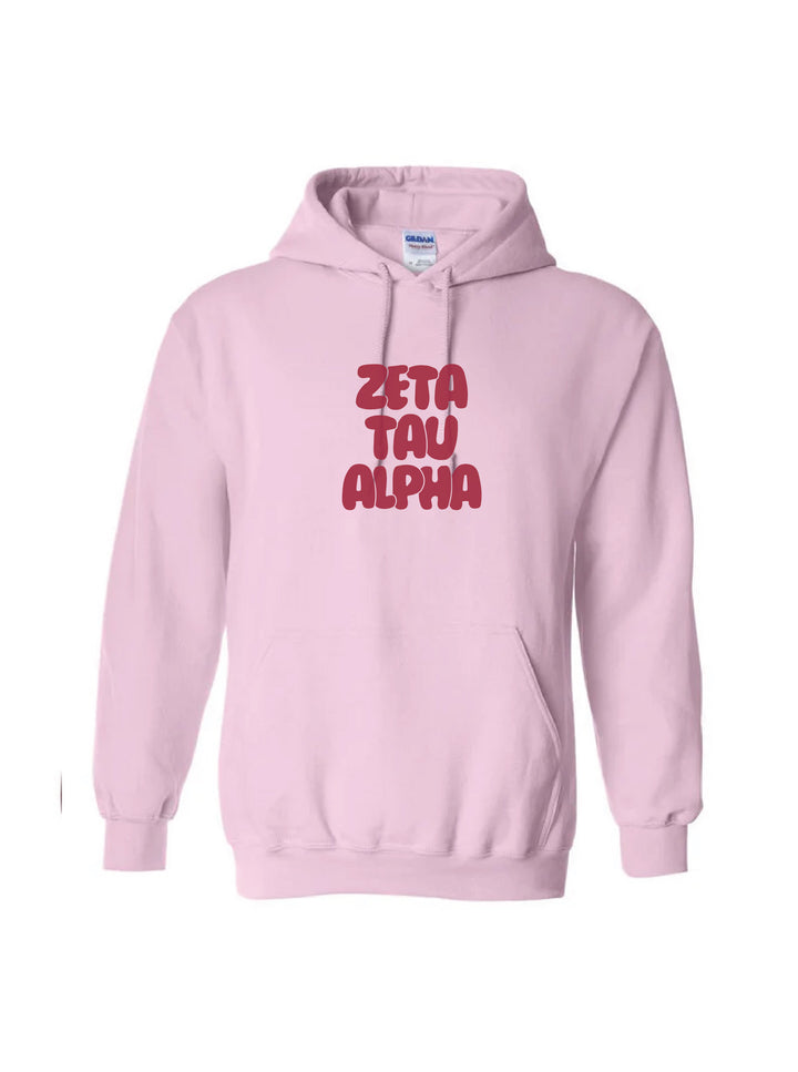 Red Letter Light Pink Sorority Hoodie