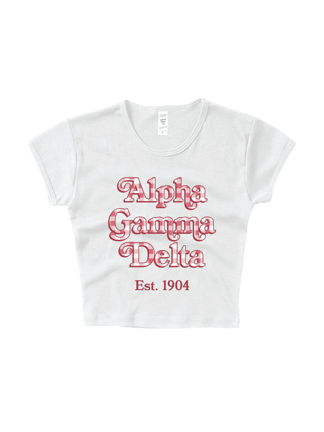 Gingham Sorority Baby Tee 2XL