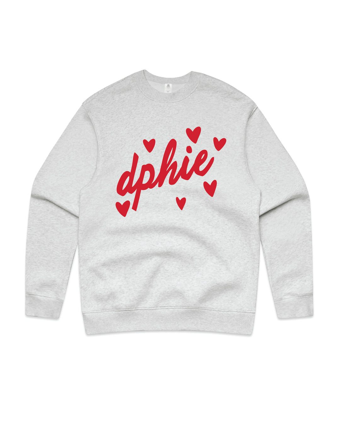 Heart Doodles White Heather Sorority Crewneck