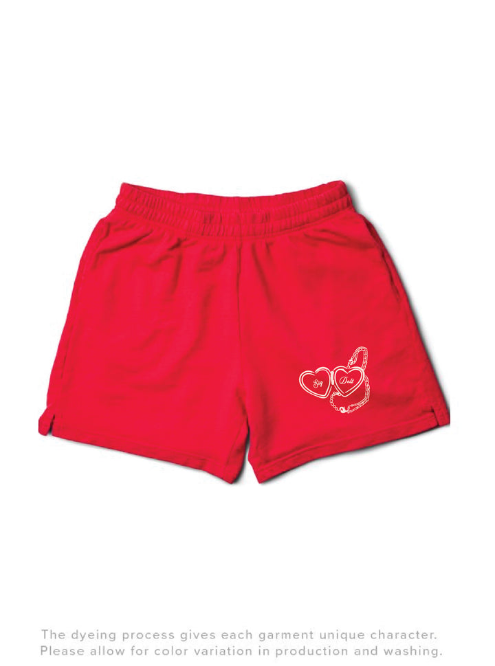 Heart Locket Red Sorority Shorts