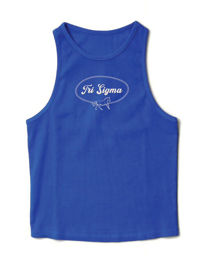 Rodeo Varsity Blue Sorority Tank