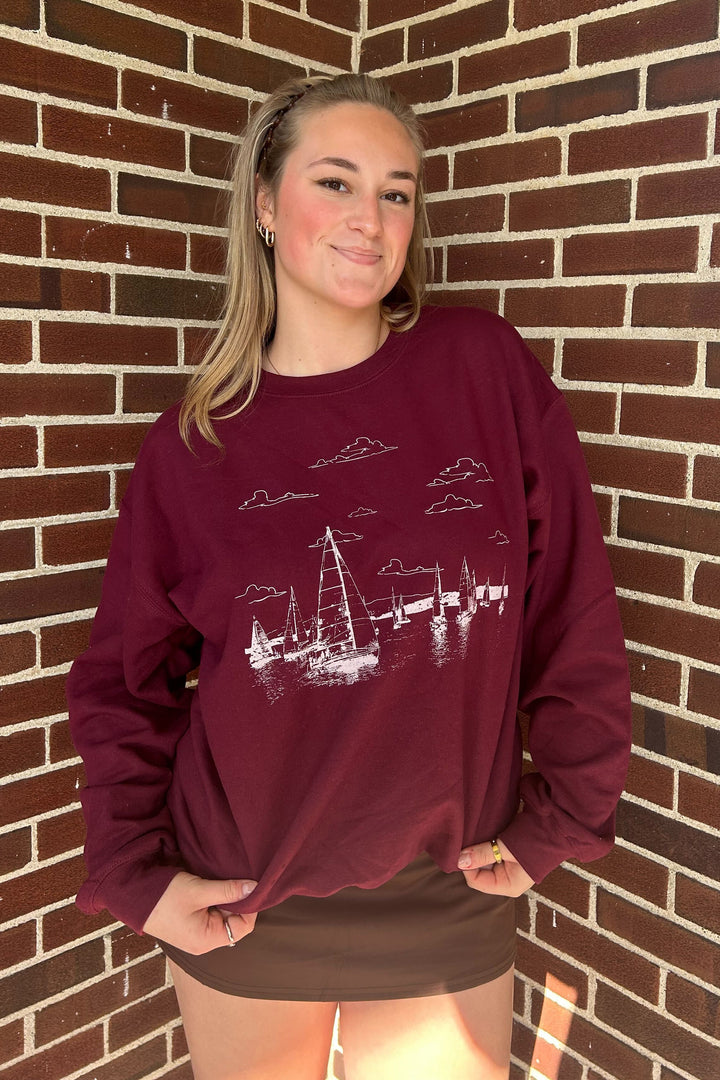 Sailboat Scenery Lifestyle Crewneck