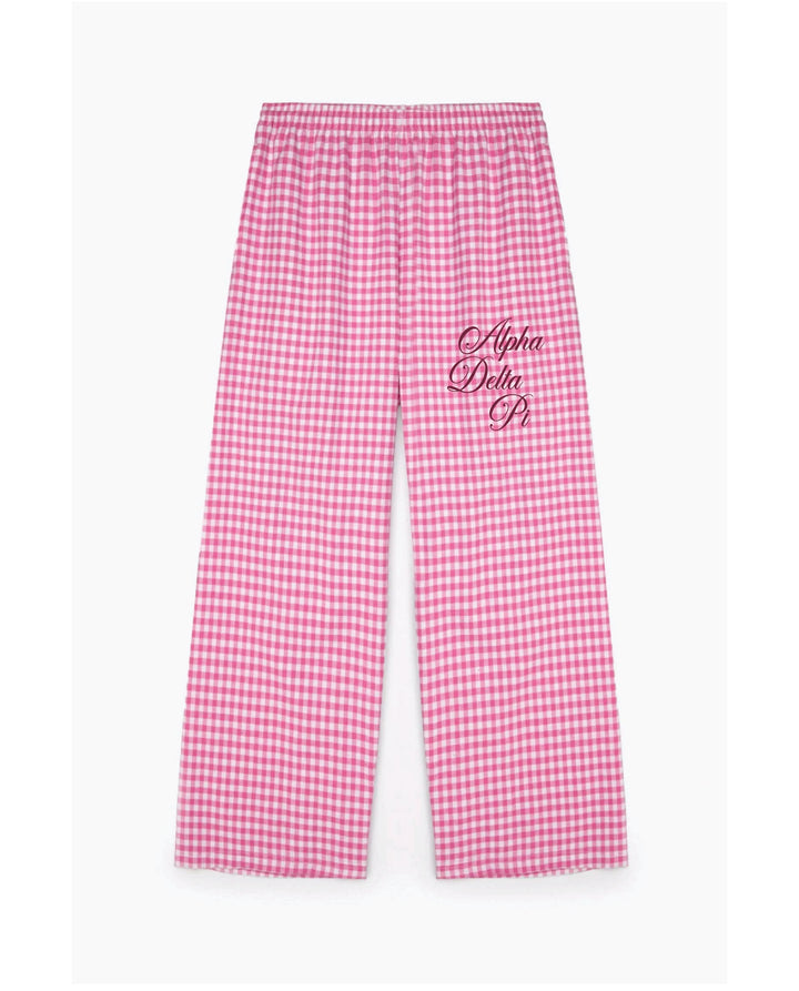Embroidered Script Sorority Flannel Pajama Pant