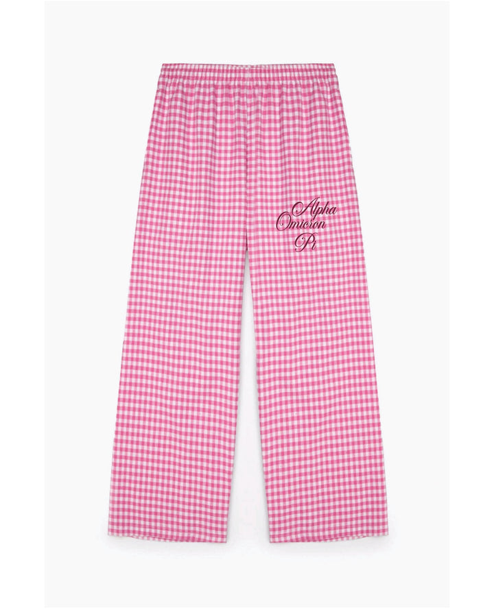 Embroidered Script Sorority Flannel Pajama Pant