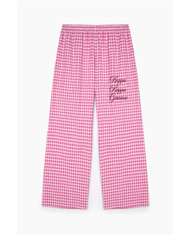 Embroidered Script Sorority Flannel Pajama Pant