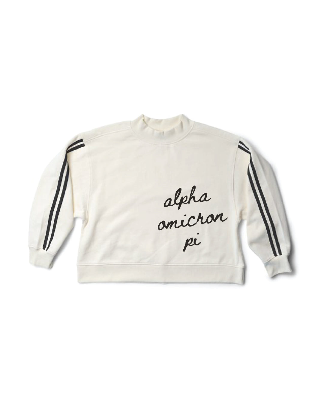 Script Letter Varsity Mock Neck Sorority Crewneck