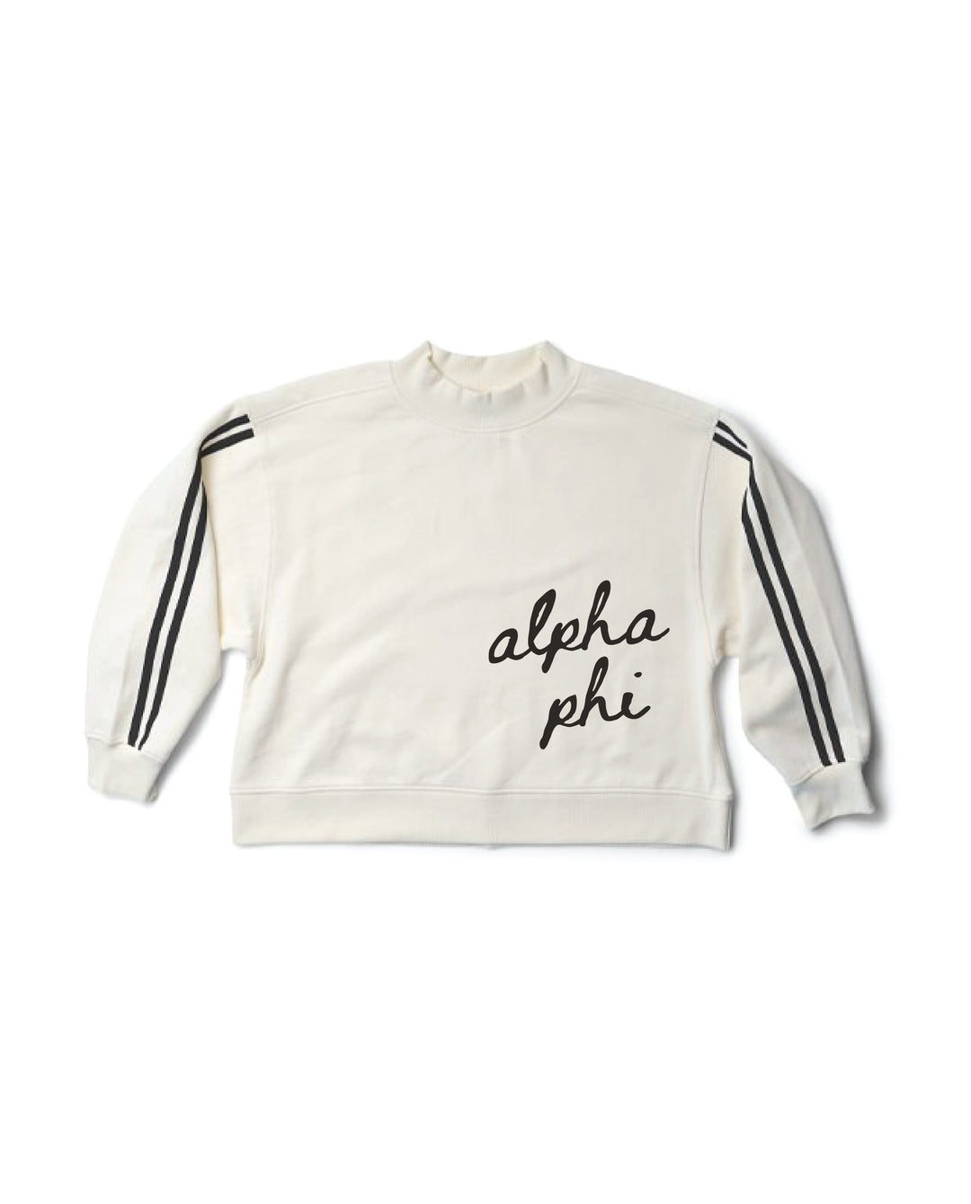Script Letter Varsity Mock Neck Sorority Crewneck