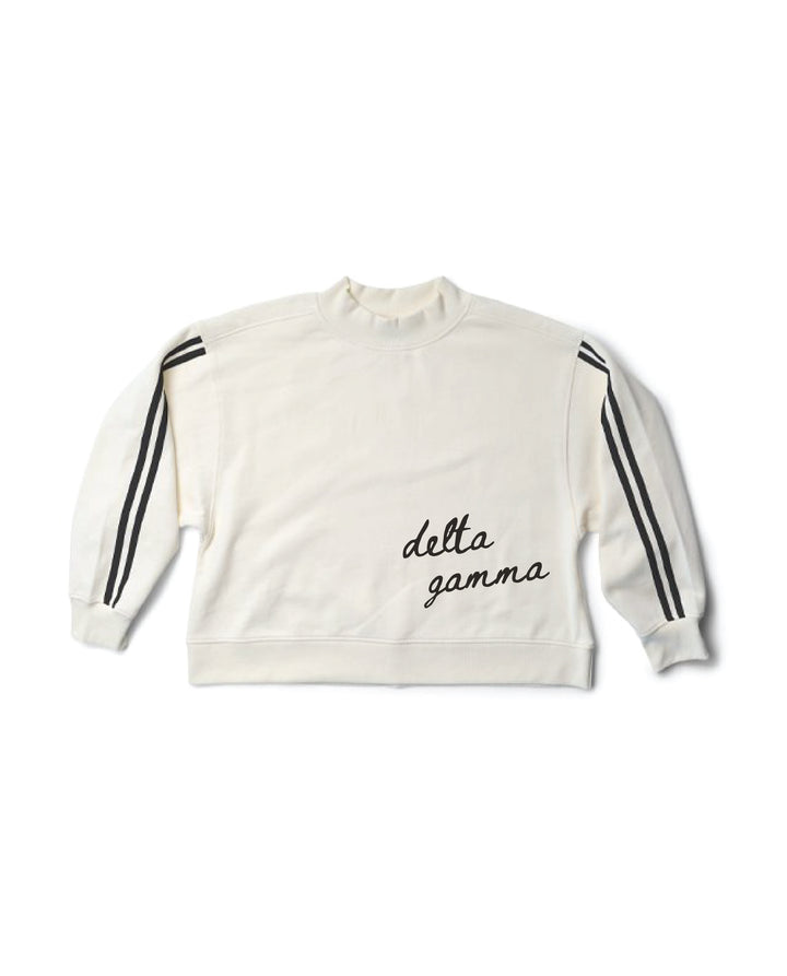 Script Letter Varsity Mock Neck Sorority Crewneck