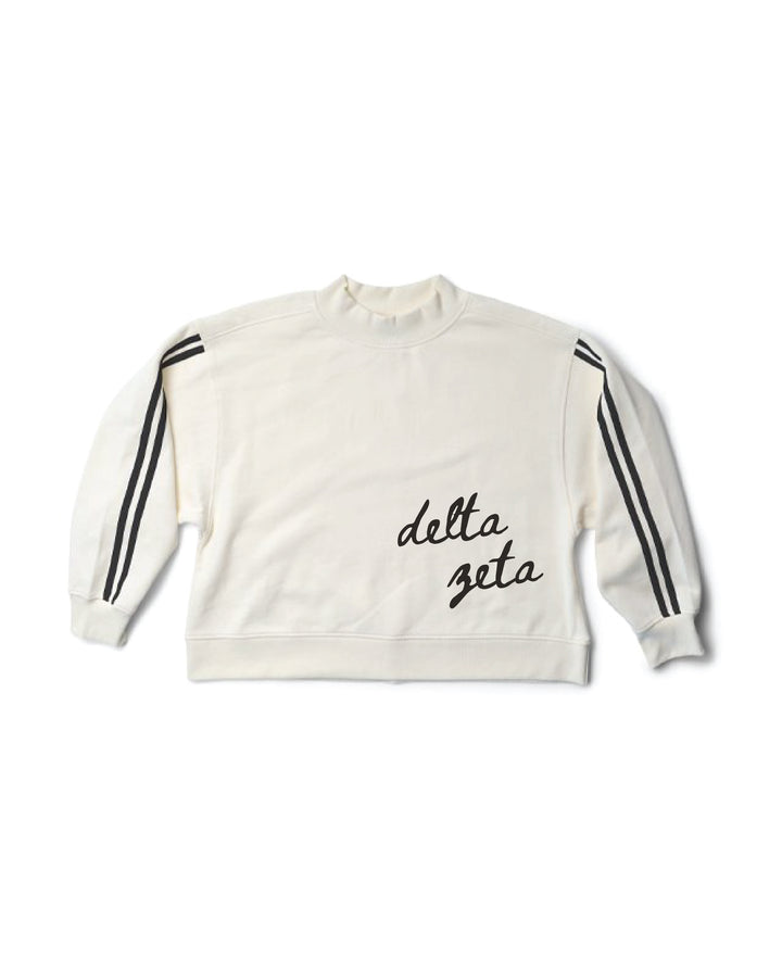 Script Letter Varsity Mock Neck Sorority Crewneck