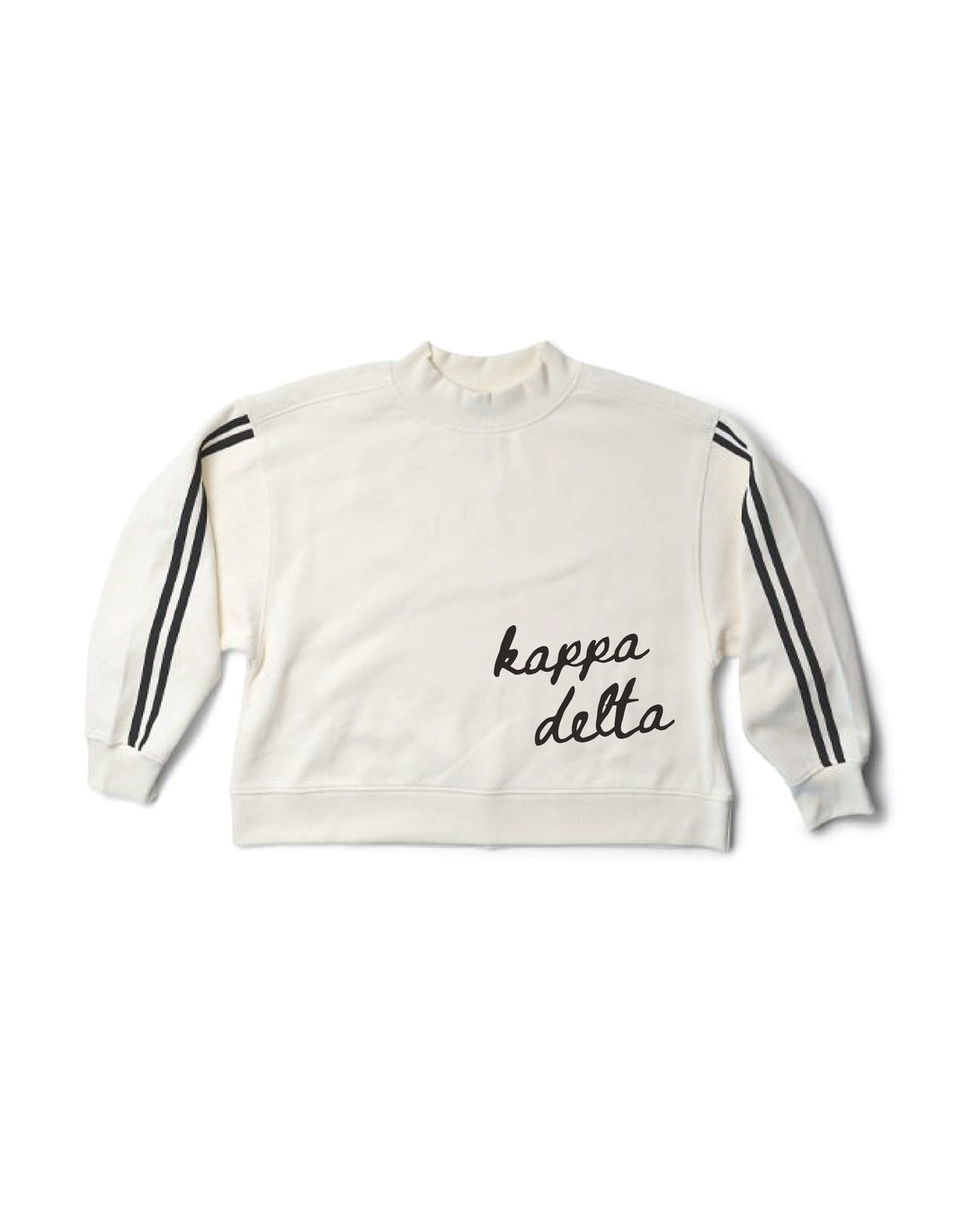 Script Letter Varsity Mock Neck Sorority Crewneck