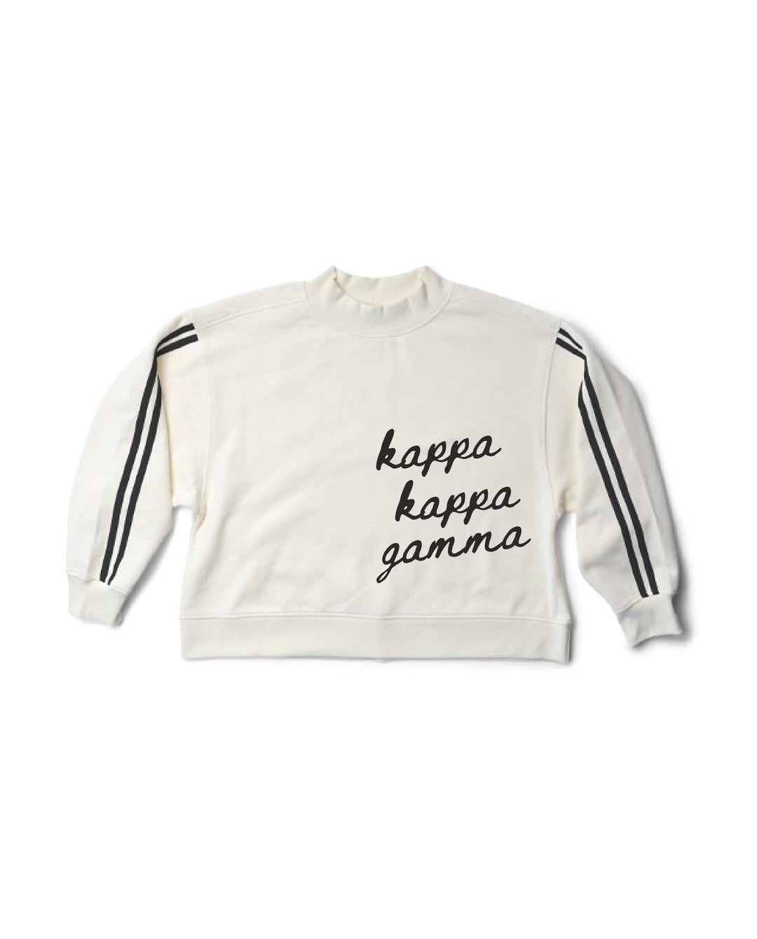 Script Letter Varsity Mock Neck Sorority Crewneck