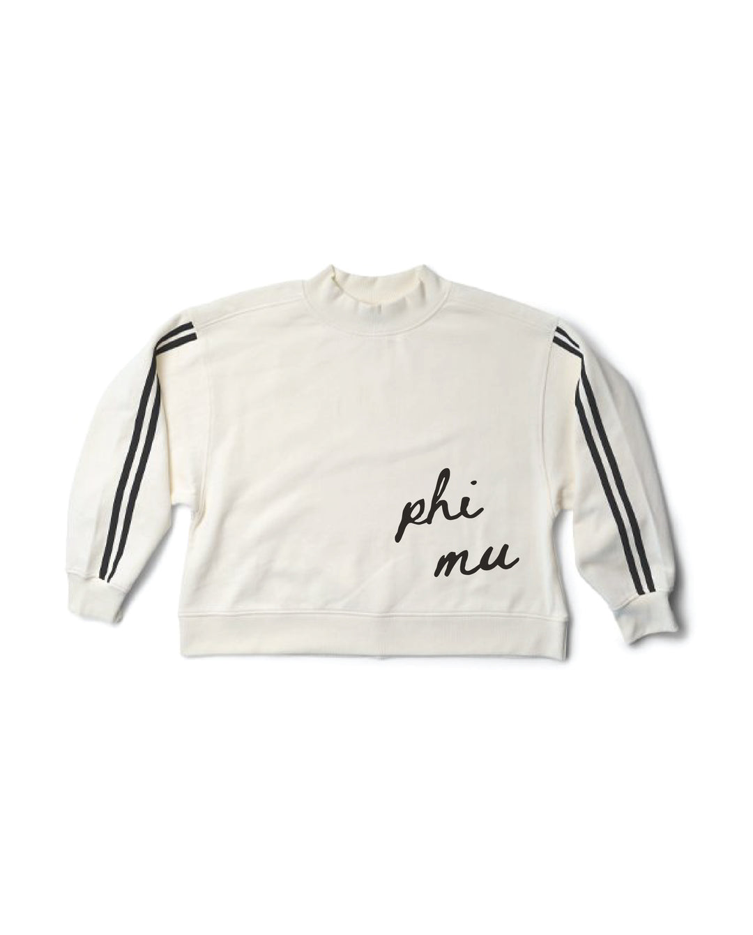 Script Letter Varsity Mock Neck Sorority Crewneck