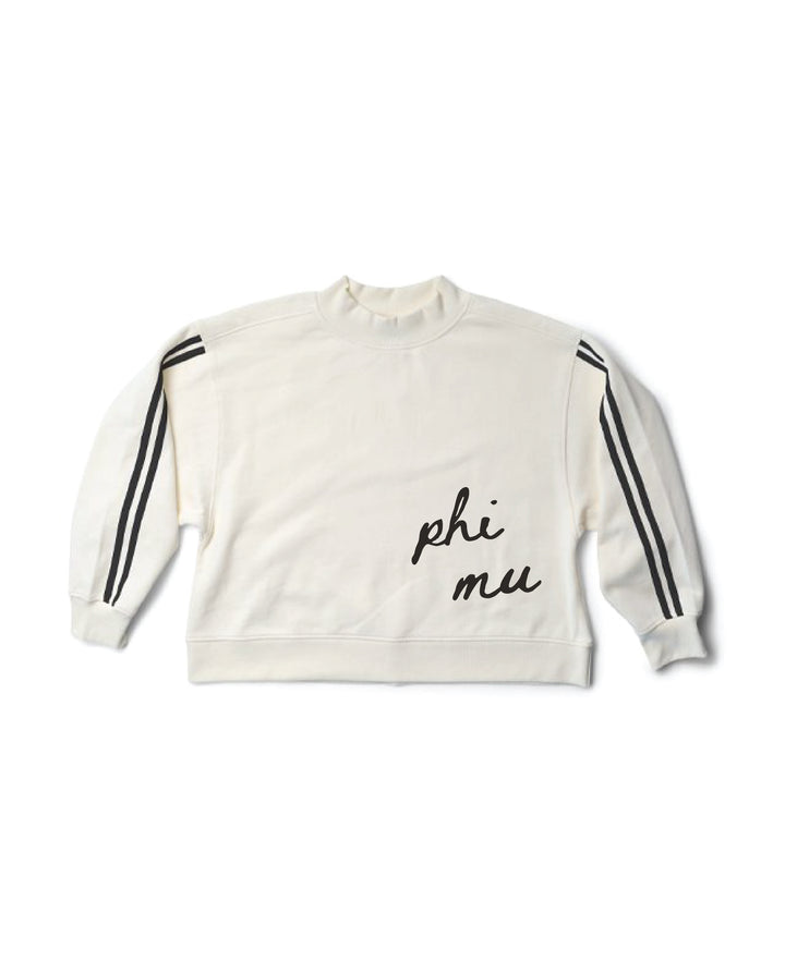 Script Letter Varsity Mock Neck Sorority Crewneck