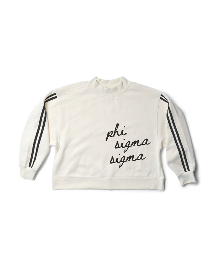 Script Letter Varsity Mock Neck Sorority Crewneck