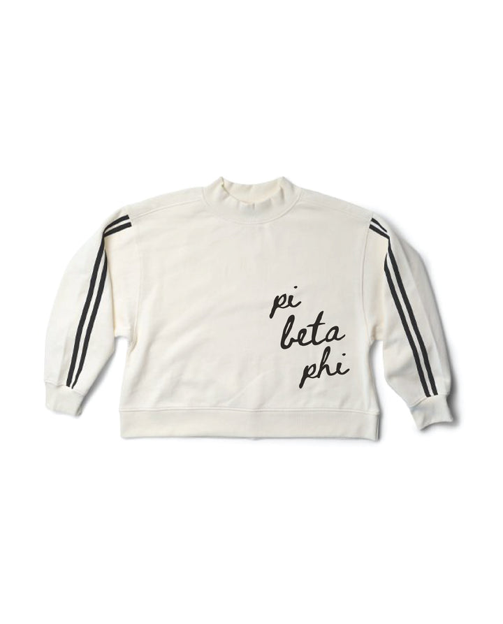 Script Letter Varsity Mock Neck Sorority Crewneck