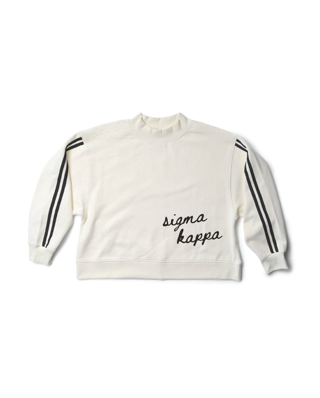 Script Letter Varsity Mock Neck Sorority Crewneck