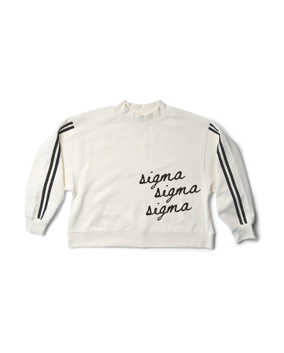 Script Letter Varsity Mock Neck Sorority Crewneck