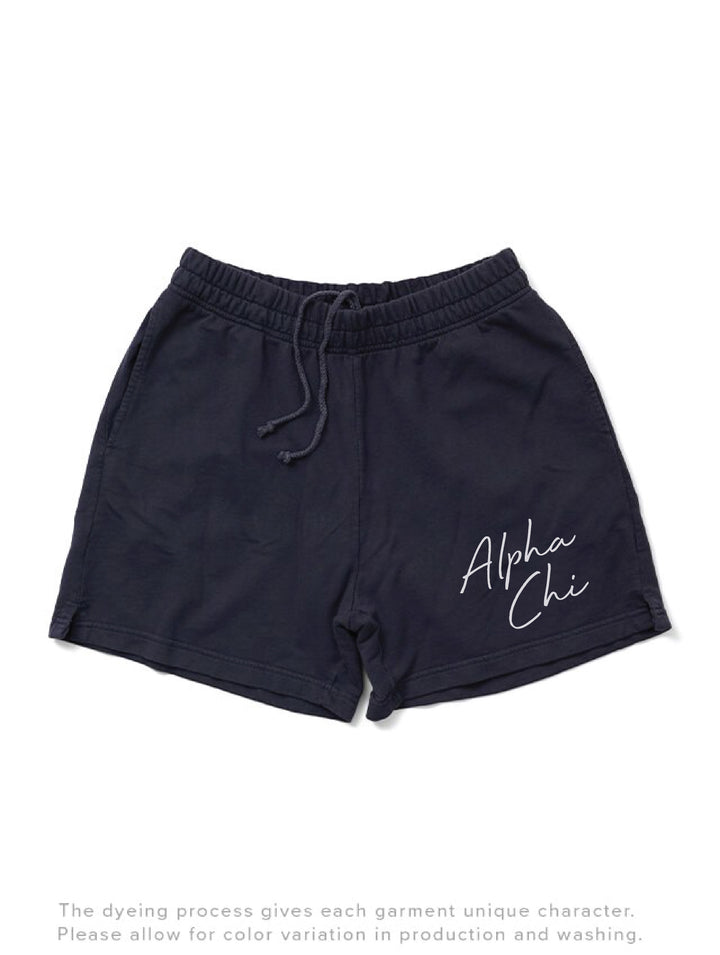 Script Midnight Sky Sorority Shorts