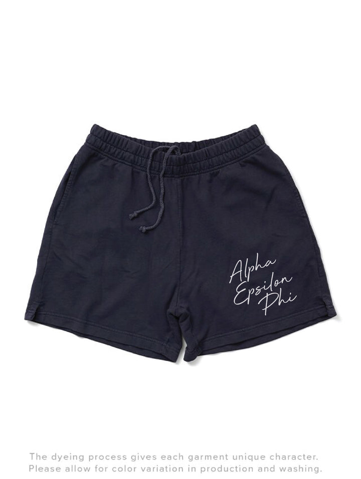 Script Midnight Sky Sorority Shorts
